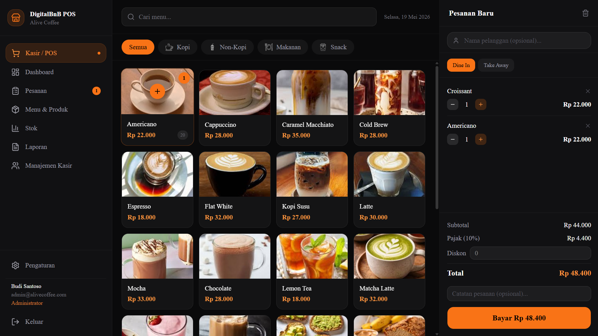 Screenshot — Klik Produk Masuk Keranjang