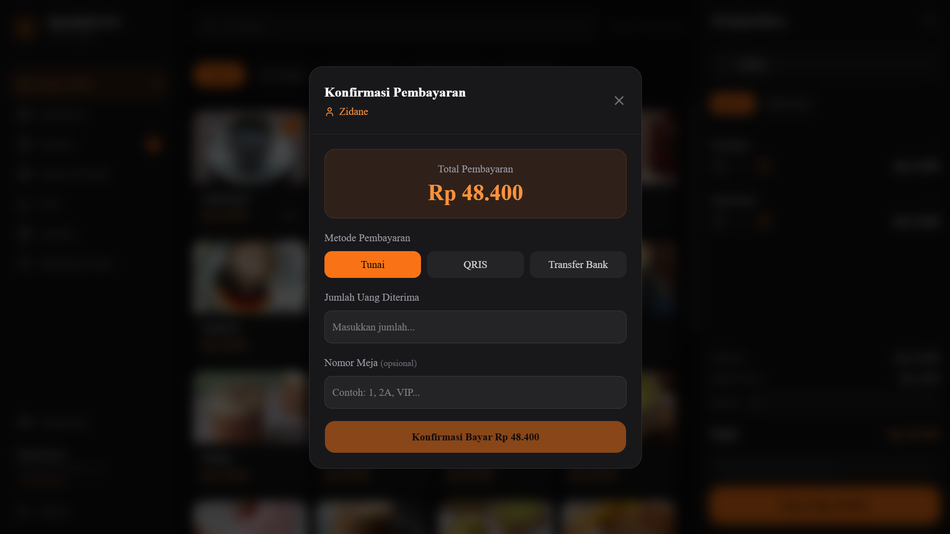 Screenshot — Jendela Pembayaran (Pilih Metode)