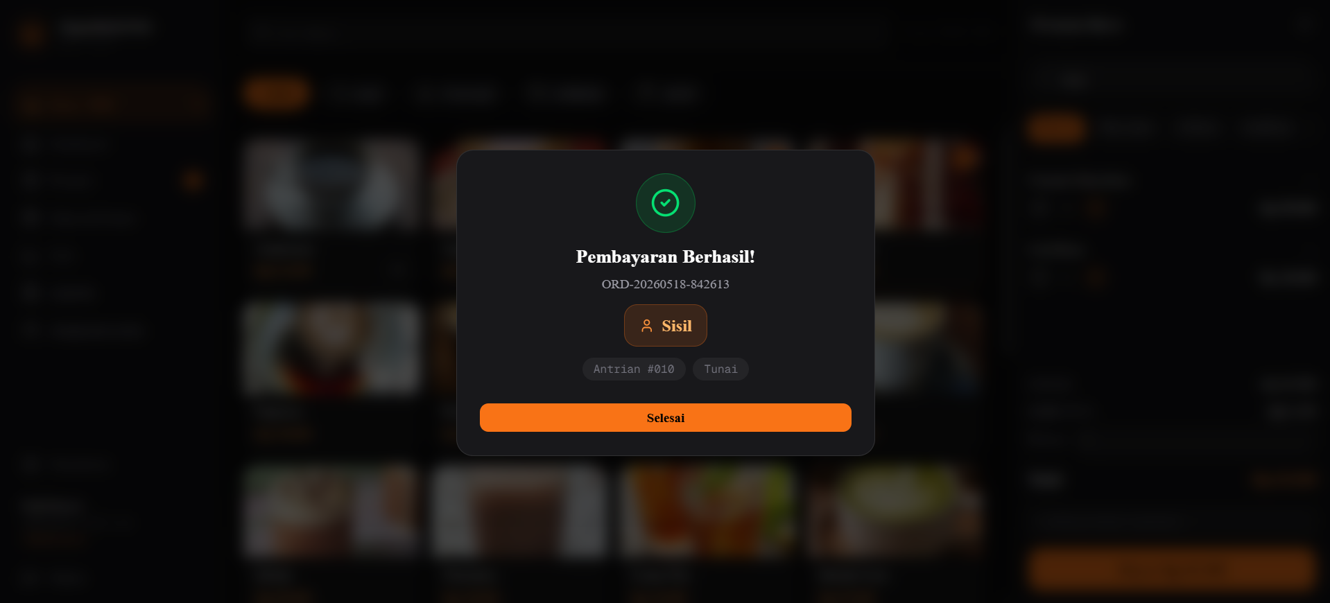 Screenshot — Konfirmasi Sukses